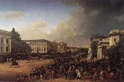 Franz Kruger Parade on Opernplatz in 1822 painting